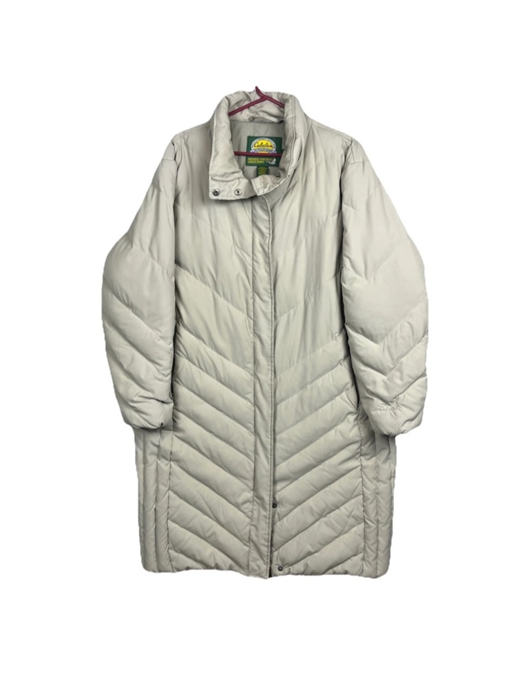 Cabela’s Premier Northern Goose Down Jacket Women’s XL Khaki Long Winter Parka